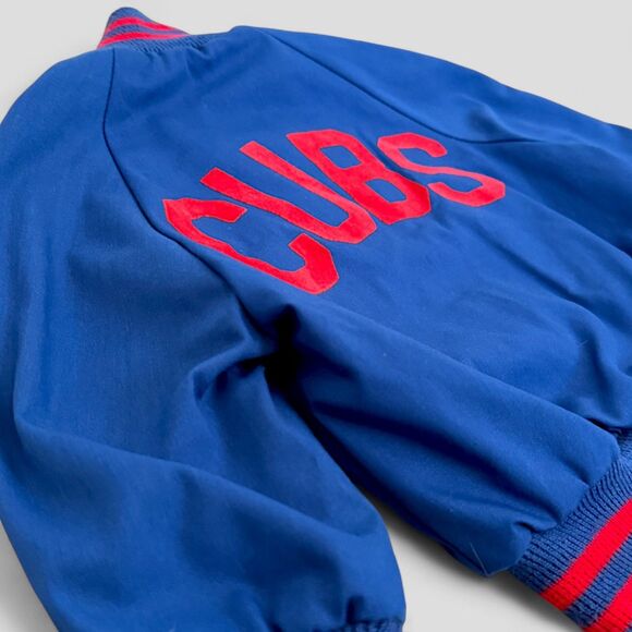 Chicago Cubs Full Zip Jacket Blue Vintage 80s Pyramid Tag MLB Youth Large - Picture 1 of 8